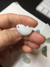 Load image into Gallery viewer, 100% Natural type A clear/ sunny green/ purple jadeite jade 3D fish Pendant BL71
