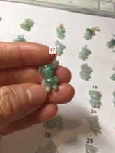 Load image into Gallery viewer, Type A 100% Natural icy watery light green sunny geen purple white clear jadeite jade cute baby bear pendant PH114 Add on item
