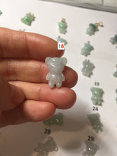Load image into Gallery viewer, Type A 100% Natural icy watery light green sunny geen purple white clear jadeite jade cute baby bear pendant PH114 Add on item
