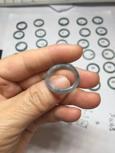 Load image into Gallery viewer, 17.5mm 7 1/4 100% natural type A icy watery green/blue icy watery Guatemala jadeite jade band ring group PJ33
