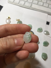 Load image into Gallery viewer, Type A 100% Natural icy watery sunny green/purple/white/yellow Jadeite Jade Peach Pendant group BF151
