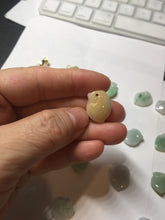 Load image into Gallery viewer, Type A 100% Natural icy watery sunny green/purple/white/yellow Jadeite Jade Peach Pendant group BF151
