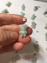 Load image into Gallery viewer, Type A 100% Natural icy watery light green sunny geen purple white clear jadeite jade cute baby bear pendant PH114 Add on item
