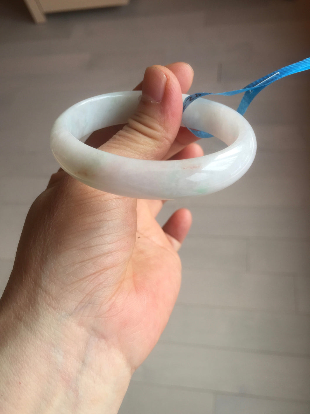 52mm certified Type A 100% Natural sunny green/white/red oval Jadeite Jade bangle E92-0263