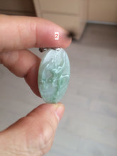 Load image into Gallery viewer, 100% Natural type A light green safe and sound pendant with the carved hieroglyph of &quot;Buddha&quot; jadeite Jade pendant group B99
