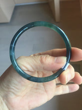 Load image into Gallery viewer, 56.7mm Certified Type A 100% Natura dark blue/green/gray/black/purple Guatemala slim round cut Jadeite bangle AZ154-5525
