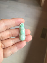 Load image into Gallery viewer, Type A 100% Natural sunny green white Three Peas in a Pod(连中三元) Four Seasons Fortune Beans(四季发财豆) jadeite PD1
