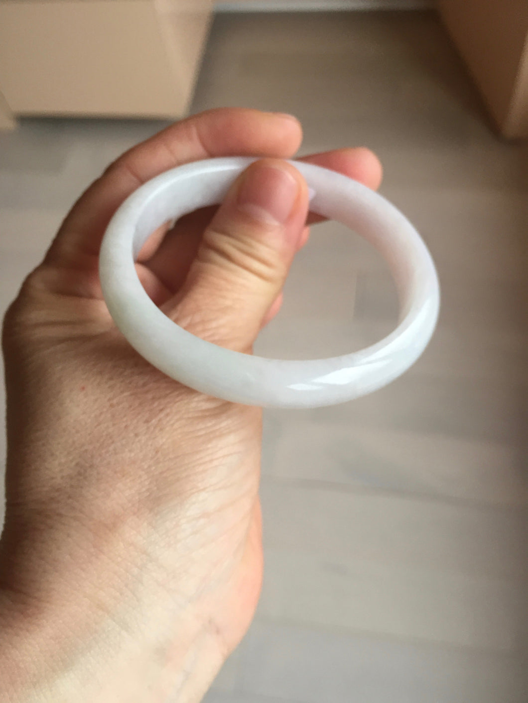 52mm certified Type A 100% Natural green/purple/white oval Jadeite Jade bangle BM58-0261