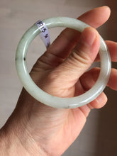 Load image into Gallery viewer, 56mm certified Type A 100% Natural white light green gray slim round cut Jadeite Jade bangle PB253-3715
