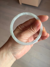 Load image into Gallery viewer, 58.5mm Certified Type A 100% Natural icy watery white/light green flat slim Jadeite Jade bangle BG223-8575
