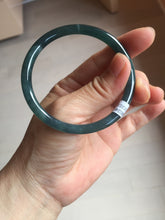 Load image into Gallery viewer, 56.2mm Certified Type A 100% Natura dark blue/green/gray/black Guatemala slim round cut Jadeite bangle PJ106-2076
