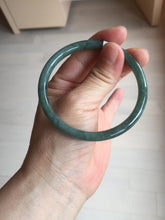 Load image into Gallery viewer, 58mm Certified Type A 100% Natural dark green/blue/gray/black with flying flowers Guatemala Jadeite bangle BS171-8628
