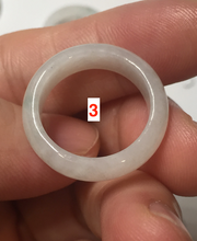 Load image into Gallery viewer, Size 6 3/4 100% natural type A icy watery green/white/purple jadeite jade band ring group R114
