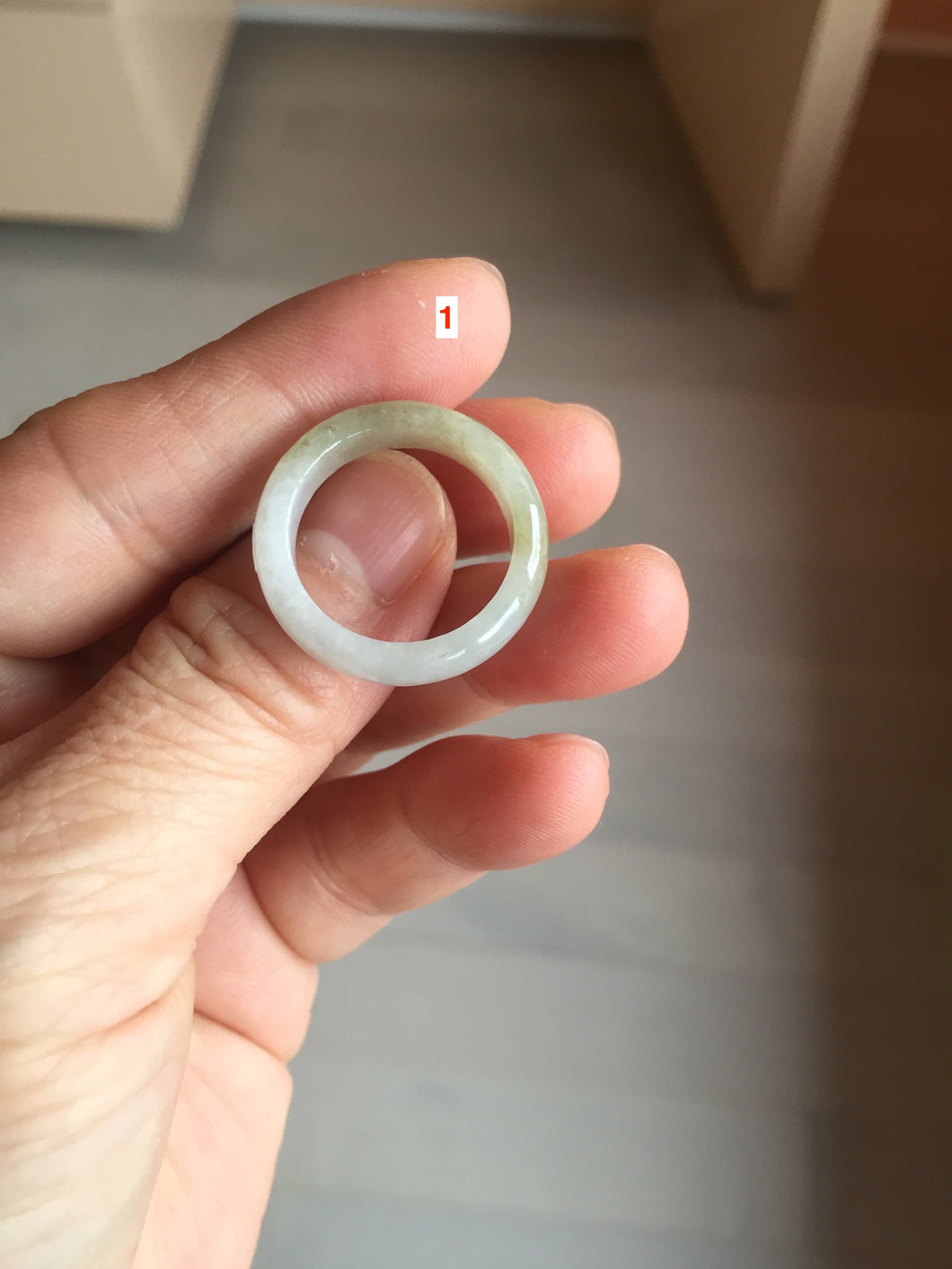 Size 5 1/4-10 1/2 100% natural type A yellow gray purple white jadeite band ring group AA109