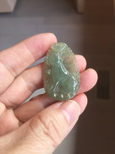 Load image into Gallery viewer, Type A 100% Natural  Light Green gray (淡油冰)Jadeite Jade Loyalty Protection Fortune Dog Pendant  PC236
