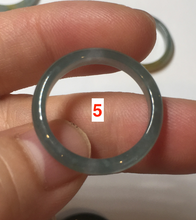 Load image into Gallery viewer, 17.9mm 7 3/4 100% natural type A icy watery green/blue Guatemala jadeite jade band ring group  BP76
