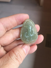 Load image into Gallery viewer, Type A 100% Natural  Light Green gray (淡油冰)Jadeite Jade Snake Pendant Lucky Wisdom Prosperity Zodiac Snake PC234
