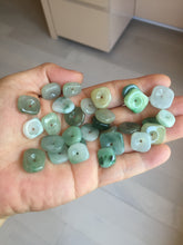 Load image into Gallery viewer, Type A 100% Natural Icy Watery Green Blue Yellow Freeform Light Heart Free Soul Design Jadeite Jade Pendant Group BS125
