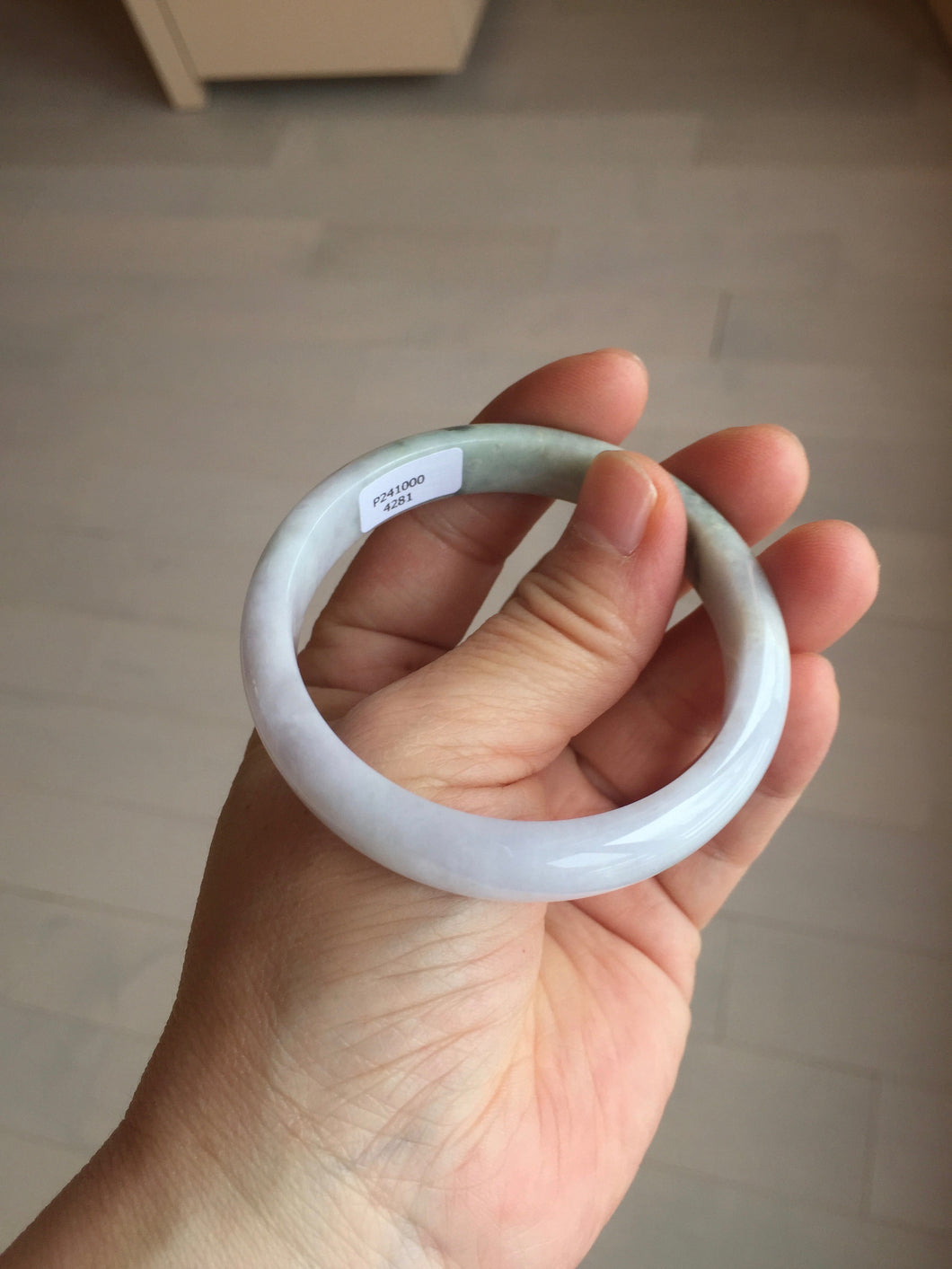 53mm certified 100% natural Type A light green purple  jadeite jade bangle AA33-4281