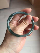 Load image into Gallery viewer, 56.7mm Certified Type A 100% Natura dark blue/green/gray/black Guatemala slim round cut Jadeite bangle PJ101-5614
