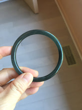 Load image into Gallery viewer, 59.2mm Certified Type A 100% Natural light black/green/gray Guatemala slim round cut Jadeite bangle PJ41-0693
