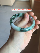 Load image into Gallery viewer, 53-62mm Certified type A 100% Natural deep mottled green green/yellow/brown jungle camouflage color Jadeite bangle group GL29
