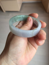 Load image into Gallery viewer, 52.4mm Certified 100% natural Type A half dark green gray black(油青) half light purple Breeze of Provence series((普罗旺斯的风)) square jadeite jade bangle AZ177-0508
