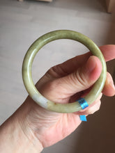 Load image into Gallery viewer, 58.5mm 100% natural certified yellow/gray round cut jadeite jade bangle BK14-3294
