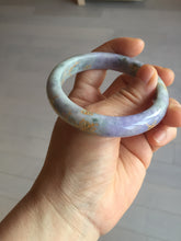 Load image into Gallery viewer, 55.2mm 100% Natural type A green purple carved branches and flowers and golden-painted Jadeite Jade bangle PH183
