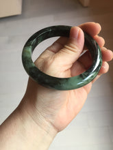 Load image into Gallery viewer, 58.5mm Certified 100% natural Type A dark green/black jadeite bangle PD30-9770
