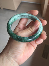 Load image into Gallery viewer, 57.5mm Certified Type A 100% Natural Sunny Green, Deep Forest Green, Gray &amp; Black Jadeite Jade Bangle AZ159-4038
