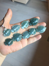Load image into Gallery viewer, 100% Natural type A dark green/blue/black/gray Guatemala jadeite jade 3D tropical fish Pendant group PD95
