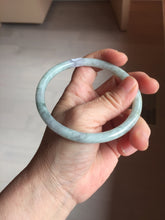 Load image into Gallery viewer, 65mm Certified type A 100% Natural light Green purple white round cut Jadeite bangle PB306-0164
