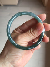 Load image into Gallery viewer, 55.7mm Type A 100% Natural dark green/blue/gray/black Guatemala slim round cut Jadeite bangle PJ107-5617
