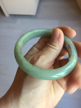 Load image into Gallery viewer, 55.1mm Certified Type A 100% Natural Oily Dark Green Gray Black(油青) Jadeite Jade Bangle PE107-7151
