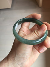 Load image into Gallery viewer, 58.6mm Certified Type A 100% Natural dark green/blue/gray/black with flying snow Guatemala Jadeite bangle BS155-0123
