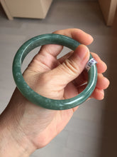 Load image into Gallery viewer, 61.4mm Certified Type A 100% Natural Light Green/Blue/Gray With Flying Snow Guatemala Jadeite Bangle PH266-1243

