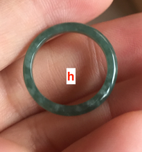 Load image into Gallery viewer, Size5 100% natural type A icy watery light green/blue/yellow/gray skinny Guatemala jadeite jade slim band ring AR105
