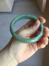Load image into Gallery viewer, 61mm certified type A 100% Natural oily dark green gray Jadeite jade bangle PJ46-2867
