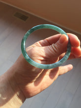 Load image into Gallery viewer, 55.4mm Certified Type A 100% Natural dark green/blue/gray Guatemala slim round cut Jadeite bangle PH8-2351
