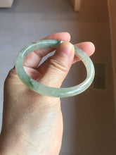 Load image into Gallery viewer, 52mm Certified Type A 100% Natural icy watery light green/dark green/black oval Jadeite bangle PD108-8546
