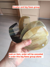 Load image into Gallery viewer, 11x5cm 100% Natural black yellow Buffalo Horn Comb big flaws group XY107
