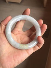 Load image into Gallery viewer, 56.4mm certified 100% natural Type A white black gray chubby round cut jadeite jade bangle PE1-5840
