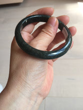 Load image into Gallery viewer, 55.5mm Certified Type A 100% Natural deep sea green/blue/gray/white Guatemala Jadeite bangle PC24-8528
