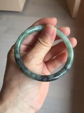 Load image into Gallery viewer, 56mm Certified Type A 100% Natural watermelon rind &amp; Smoky Black-Gray(WuJi) Jadeite round cut Jadeite bangle AZ181-0513
