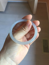 Load image into Gallery viewer, 51mm Certified 100% Natural Icy Pale Smoky Purple (烟紫) Gray Black Round Cut Nephrite Jade Bangle HN140-3371
