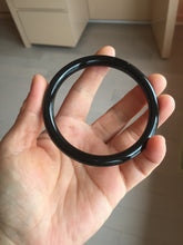 Load image into Gallery viewer, 61.5mm 100% Natural dark green/black meteorite Stellar Night sky round cut nephrite bangle HN77-2280
