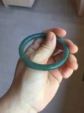 Load image into Gallery viewer, 51.3mm Type A 100% Natural dark green/black/blue/gray with flying snow Guatemala square style Jadeite bangle PJ74-0654
