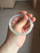 Load image into Gallery viewer, 58.8mm Certified 100% Natural light yellow/gray/pale pink slim nephrite jade bangle HN71-9076
