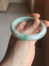 Load image into Gallery viewer, 54.2mm certified 100% natural Type A sunny green gray purple carved and golden-painted round cut jadeite jade bangle PJ65
